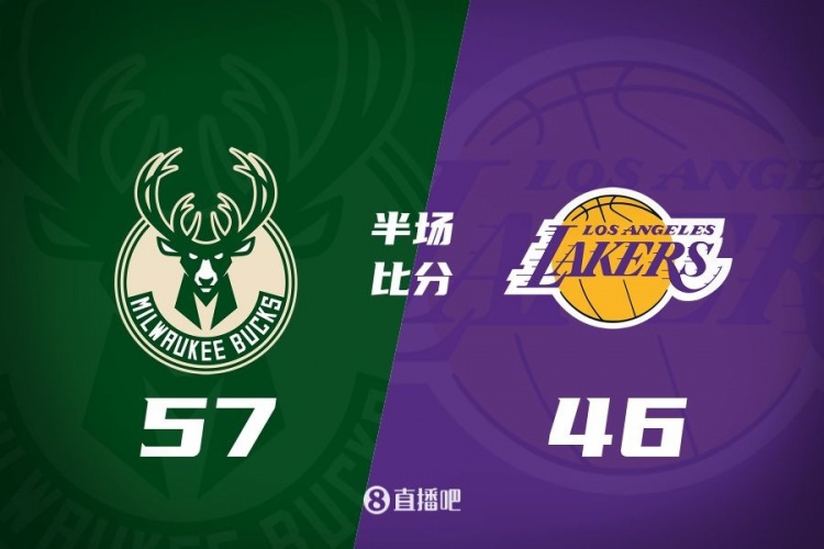  讓一套首發(fā)！布朗尼8分全隊最高 字母13+3 湖人半場落后雄鹿11分