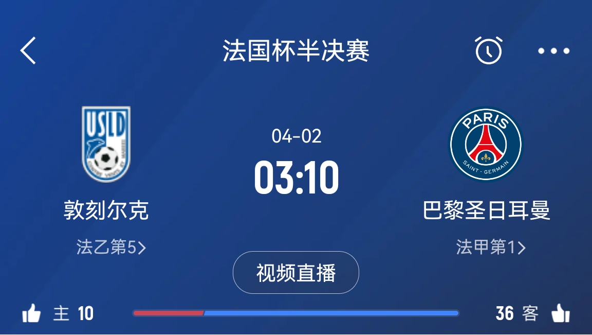  繼續(xù)大撤退？法國杯半決賽敦刻爾克挑戰(zhàn)巴黎，此前連續(xù)逆轉(zhuǎn)法甲隊(duì)