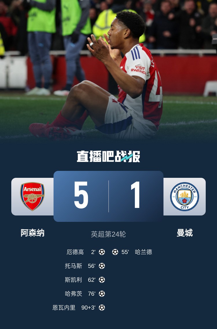  硬氣槍手無畏強(qiáng)敵！阿森納本賽季5-1碾壓曼城，3-0完勝皇馬