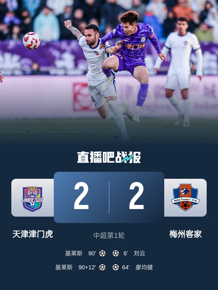  和風(fēng)勁吹！今日下午中超4場比賽全部以平局收場